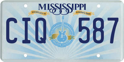 MS license plate CIQ587
