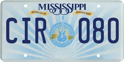 MS license plate CIR080