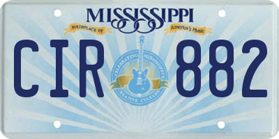 MS license plate CIR882