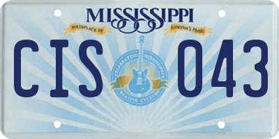 MS license plate CIS043