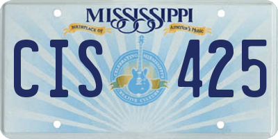 MS license plate CIS425