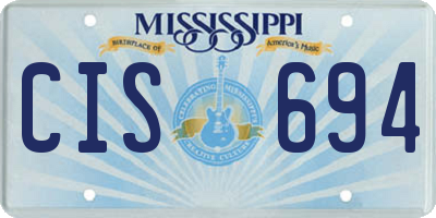 MS license plate CIS694