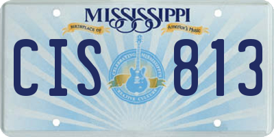 MS license plate CIS813