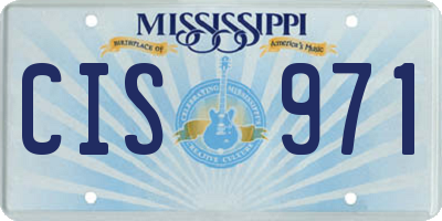 MS license plate CIS971