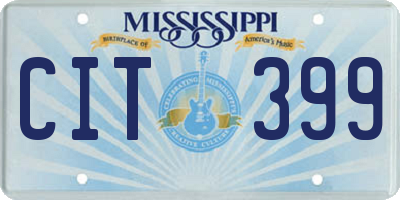 MS license plate CIT399