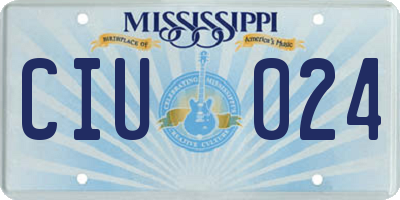 MS license plate CIU024
