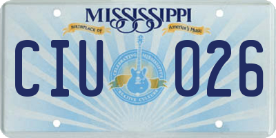 MS license plate CIU026