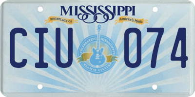 MS license plate CIU074