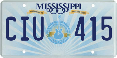 MS license plate CIU415