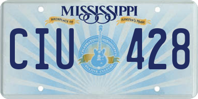 MS license plate CIU428