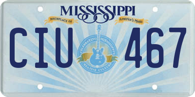 MS license plate CIU467