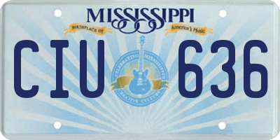 MS license plate CIU636