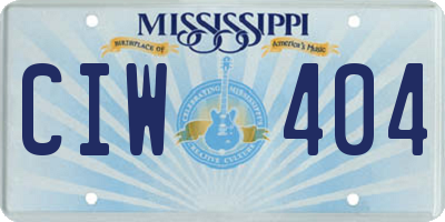 MS license plate CIW404