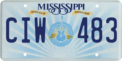 MS license plate CIW483