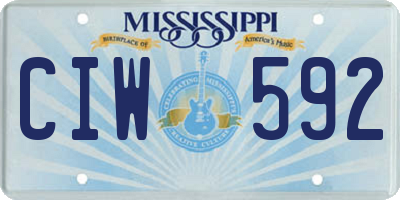 MS license plate CIW592