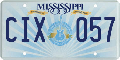 MS license plate CIX057