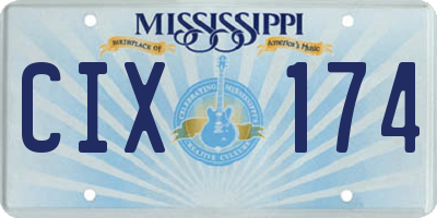 MS license plate CIX174