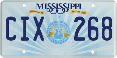MS license plate CIX268