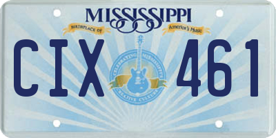 MS license plate CIX461