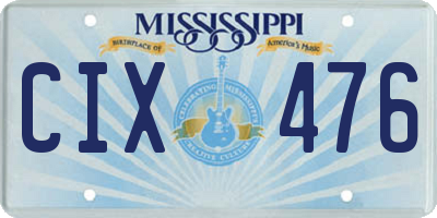 MS license plate CIX476
