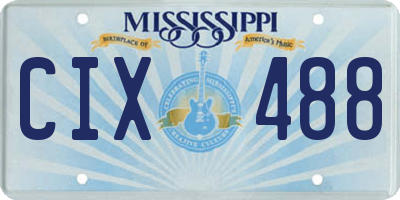 MS license plate CIX488