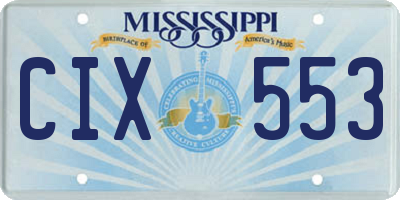 MS license plate CIX553