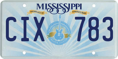 MS license plate CIX783