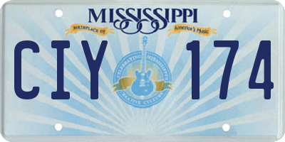 MS license plate CIY174
