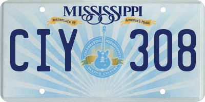 MS license plate CIY308