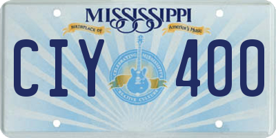 MS license plate CIY400