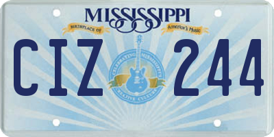 MS license plate CIZ244