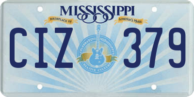 MS license plate CIZ379
