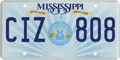 MS license plate CIZ808