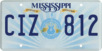 MS license plate CIZ812