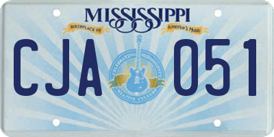 MS license plate CJA051