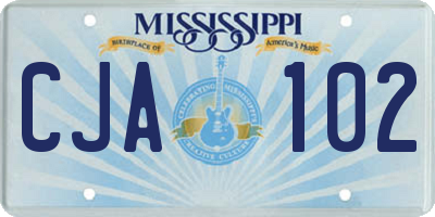 MS license plate CJA102