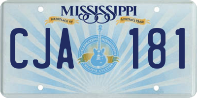 MS license plate CJA181