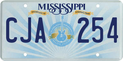 MS license plate CJA254