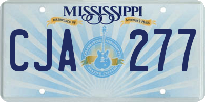 MS license plate CJA277