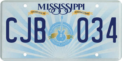 MS license plate CJB034