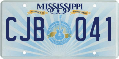 MS license plate CJB041