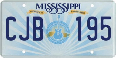 MS license plate CJB195