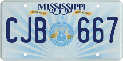 MS license plate CJB667