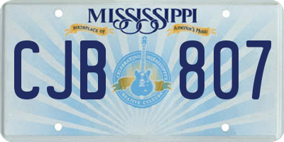 MS license plate CJB807