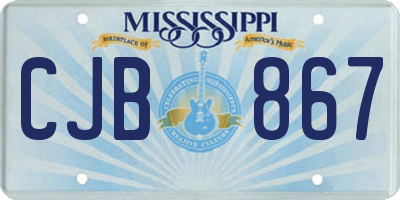 MS license plate CJB867
