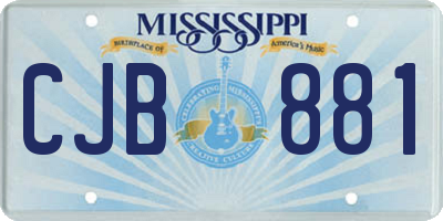 MS license plate CJB881