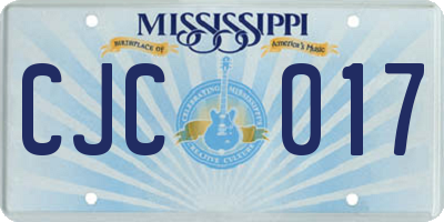 MS license plate CJC017