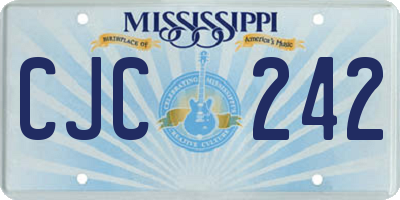 MS license plate CJC242