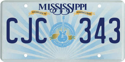 MS license plate CJC343