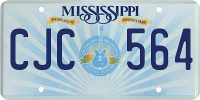 MS license plate CJC564